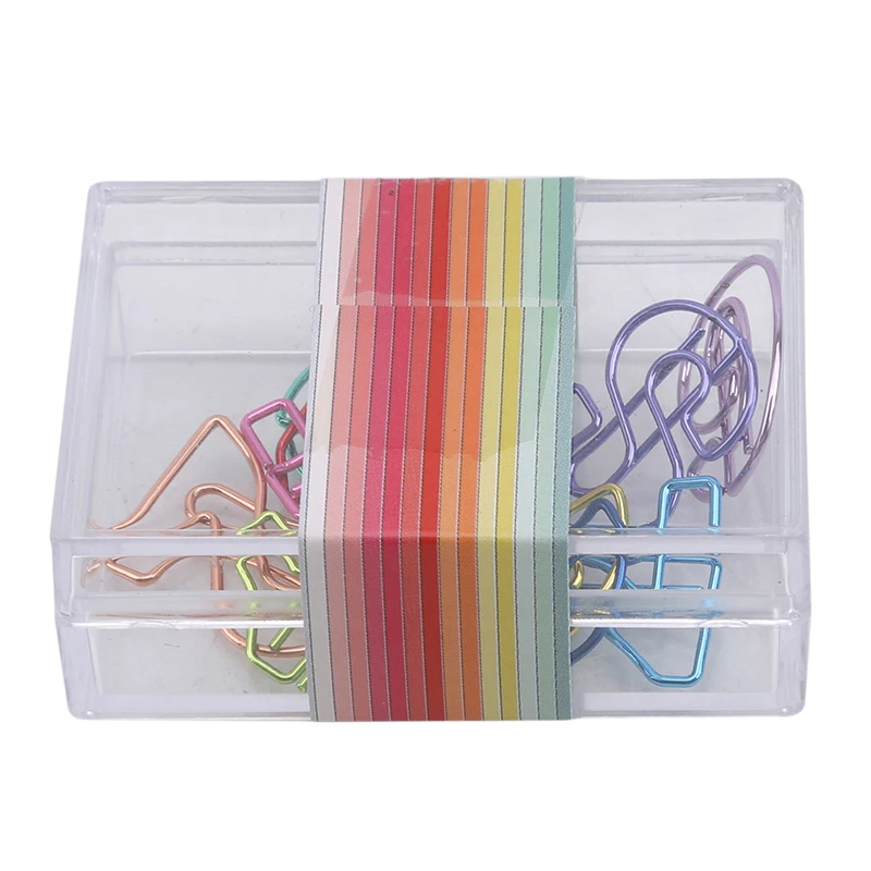 Office Stationery Pins Work Supplies Creative Page Clip Number 0-9 Boxed Color Shaped Paper Clips 10 Pcs/pack