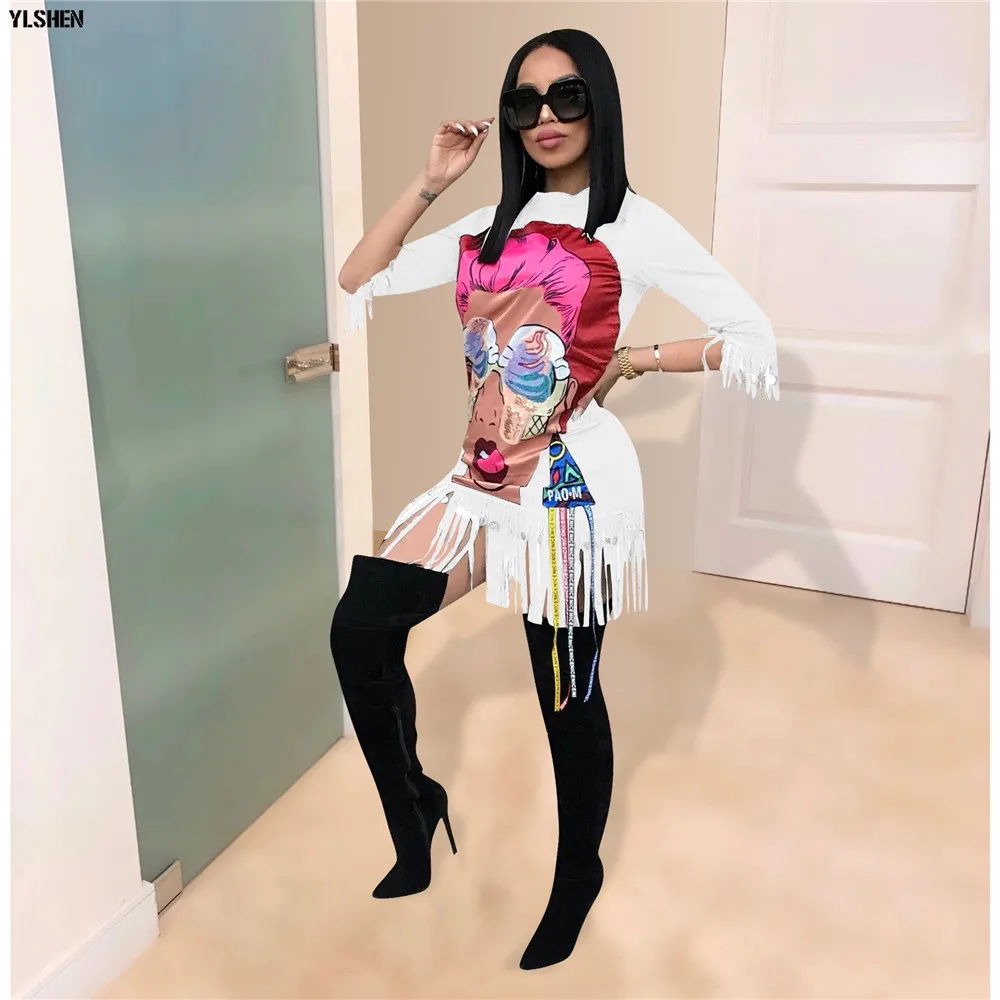 2020 Summer T Shirt Tee Dress Women V-neck Half Sleeve Cartoon Letter Print Slim Fashion Classic Above Knee Mini Dresses Outfits 03