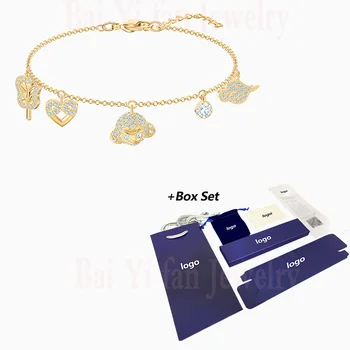 

Fashion SWA New MY HERO Bracelet Element Modern Fan-Shaped. Heart-Shaped Monkey Decoration Gold Bracelet Female Jewelry Gift