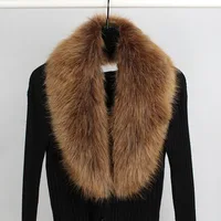Faux Fox Fur Collar Fashion Fur Trim For Hood Winter Warm Furry Strips Fake Fur Collar Scarf For Down Coat Decor Shawl Scarves 1
