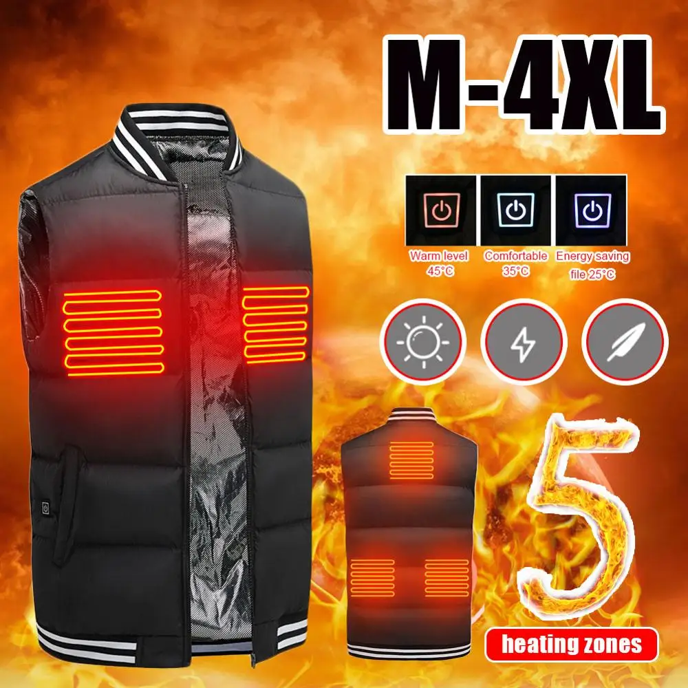 

2020Electric Heated Vest USB Heating Carbon Fiber 3 Temperature Levels Safe Electric Warm Vest For Winter Outdoor Camping Hiking