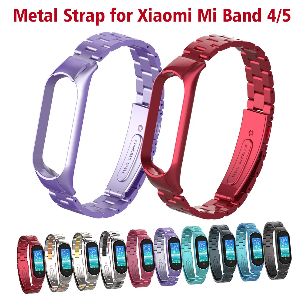 Ремешок Mi Band 5 из нержавеющей стали для Xiaomi сменный Браслет наручных часов