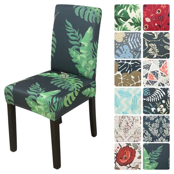 

Floral Printed Pattern Chair Cover Stretch Seat Covers Dining Room Removable Washable Seat Cover fundas para sillas de comedor#6