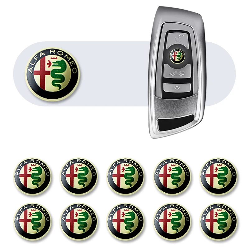 

10 pcs 14mm Remote Control Key Emblem Logo Sticker For Alfa alpha Romeo 159 147 156 Giulietta 147 159 Mito KEYRING Car