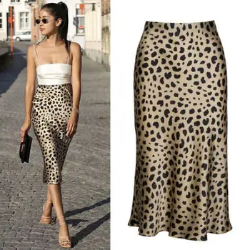 

Womens Summer Stunning Leopard Print Midi Multiple Pencil Skirt