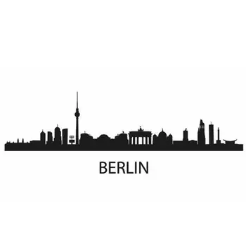 

BERLIN Skyline Decal Wall Sticker Vinyl Stickers Decor Mural Art Living Room Home Decoration Landmark Skyline Wall Decal