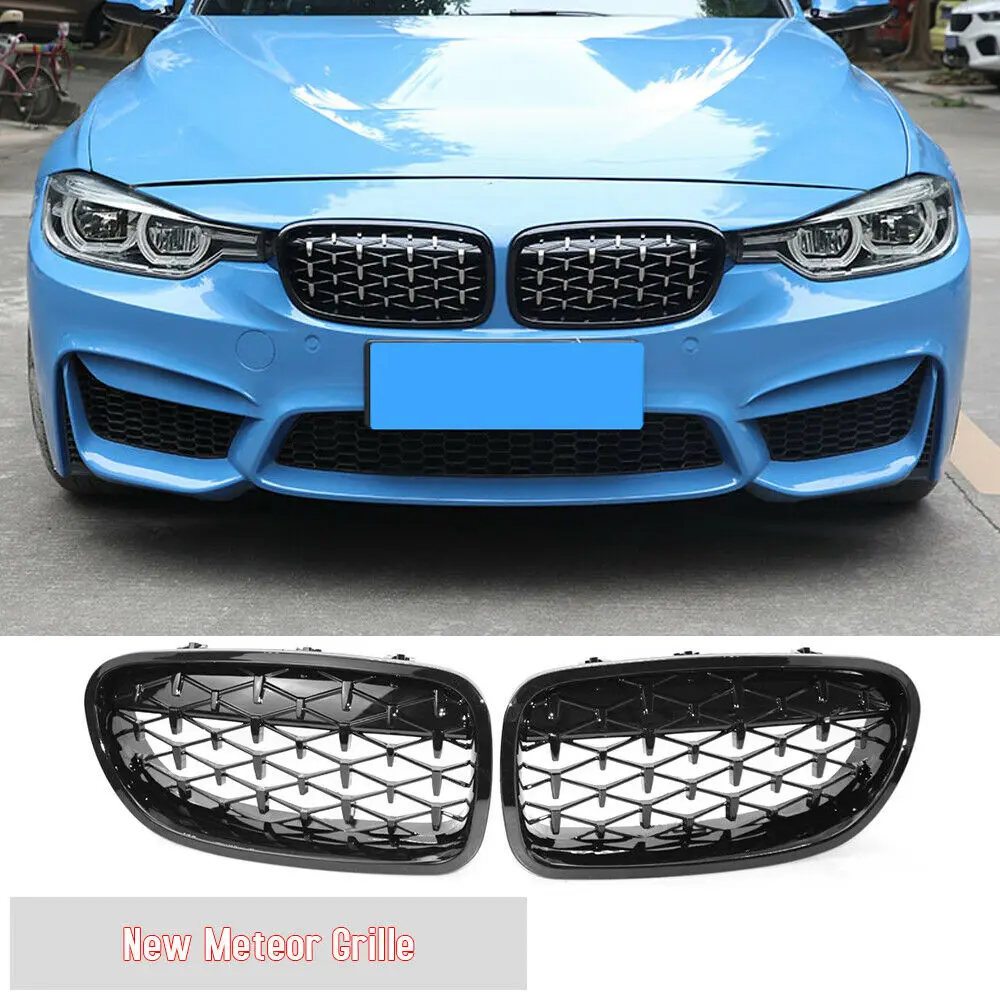 For Bmw 5 Series F10 F18 2011 2012 2013 2014-2016 Car Front Kidney Grille Diamond Meteor Style Bumper Gloss black | Автомобили и