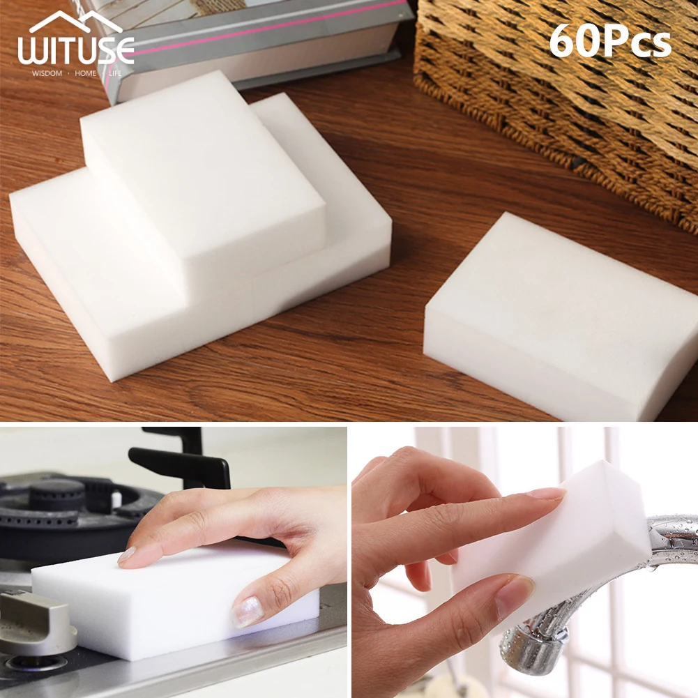 20/40/60/80PC Sponge Eraser Melamine Cleaner Kitchen Cleaning for Dish Wash Bathroom Tool 10*6*2CM | Дом и сад