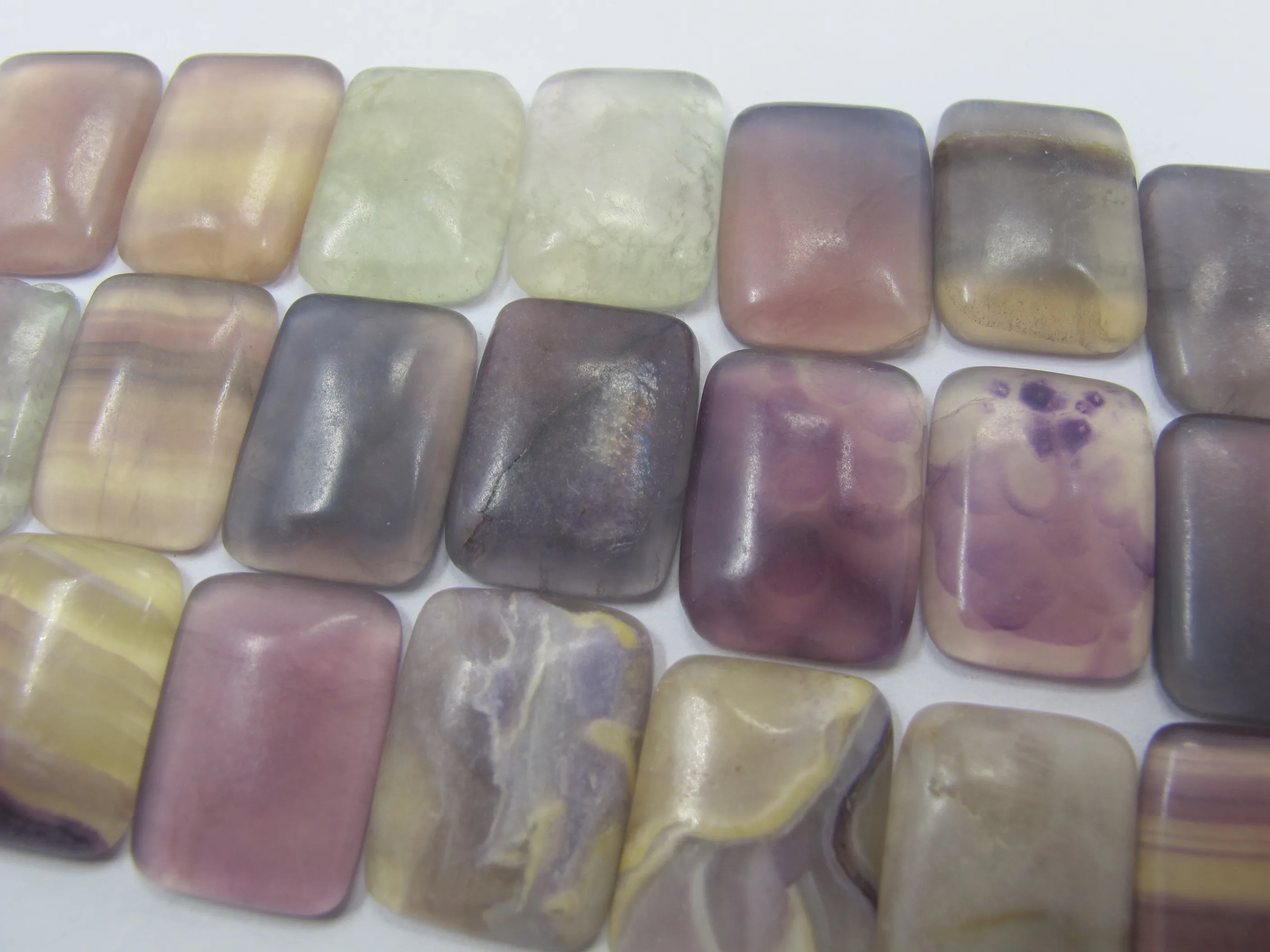 

Natural Purple Fluorite Stone Bead Cabochon 15x20mm Rectangle Cabochon Ring Face Pendnat 10pcs/lot