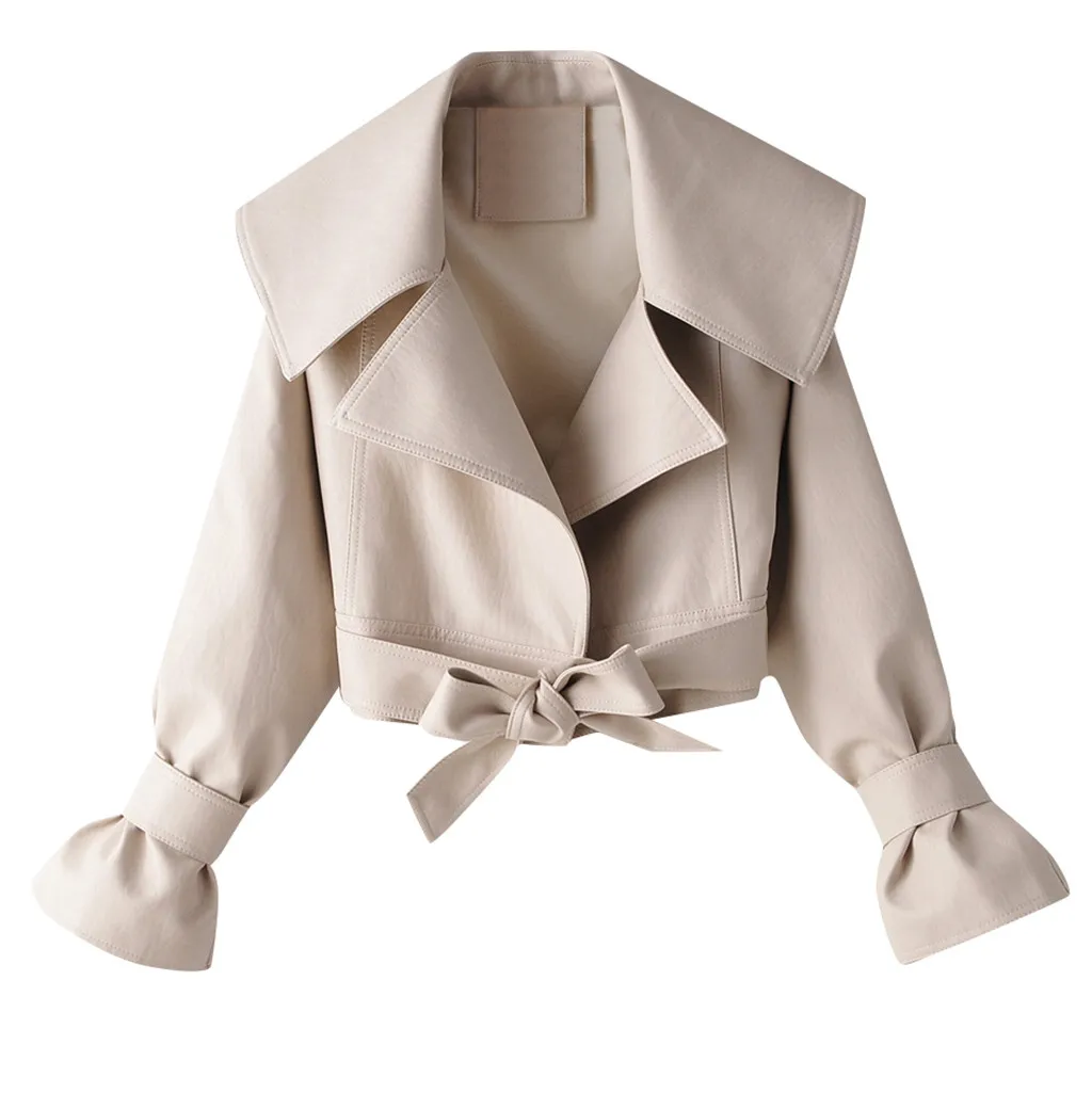 

feitong Women's Winter Long-Sleeved Jackets high quality coat for spring Large Lapel Bow Tie plus size warm Jacket#g35