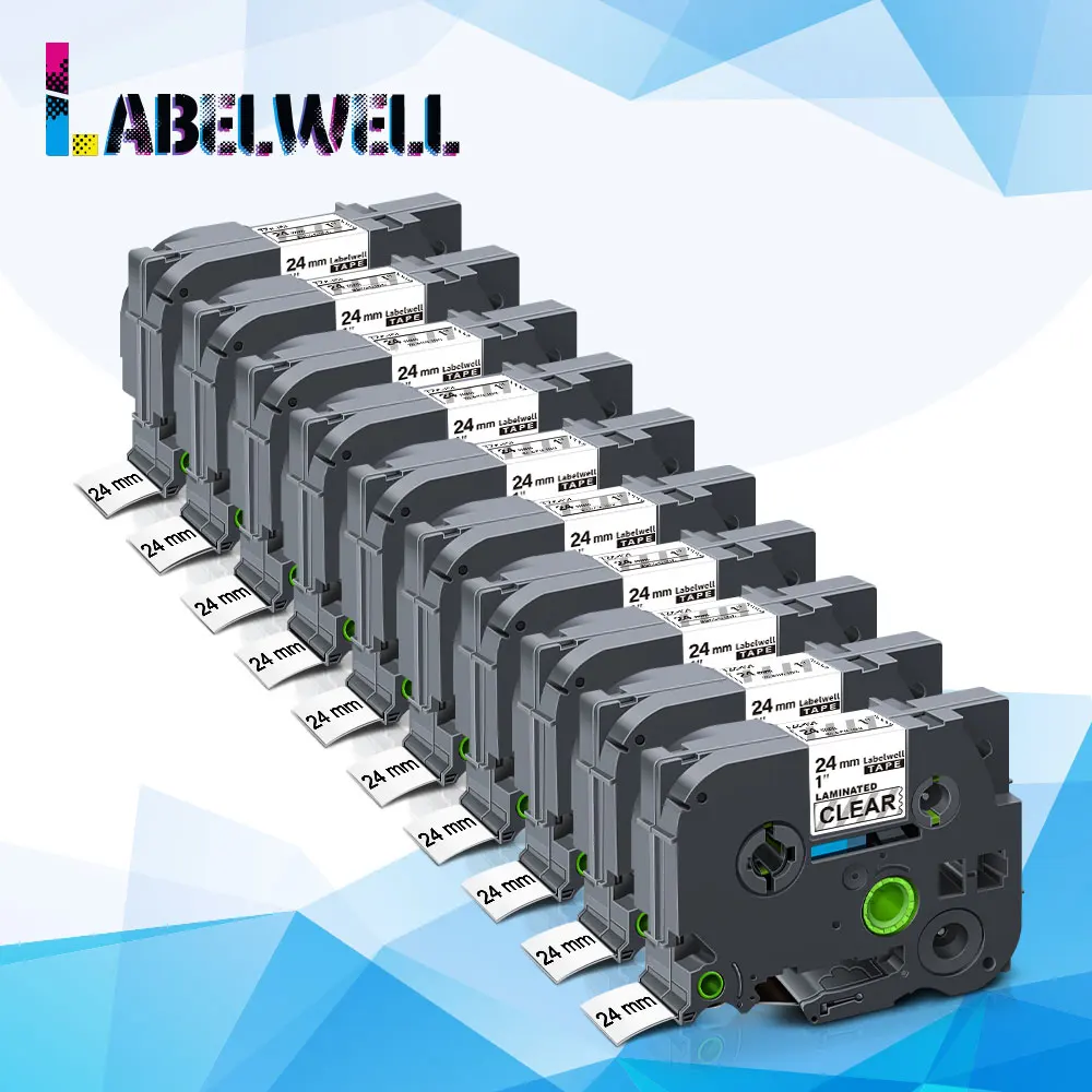 

Labelwell, 10 шт., 24 мм * 8 м, совместимая этикетка 151, черная на ярких лентах, лента для принтера 151 для этикеток