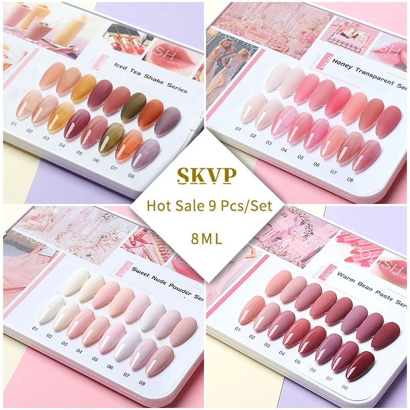 Photo Product SKVP Nail Gel Polish Kit 8pcs/set  Soak Off UV LED Nails Varnish Set Semi Permanent Nail Art Gels Lacquer Gift 8ML
