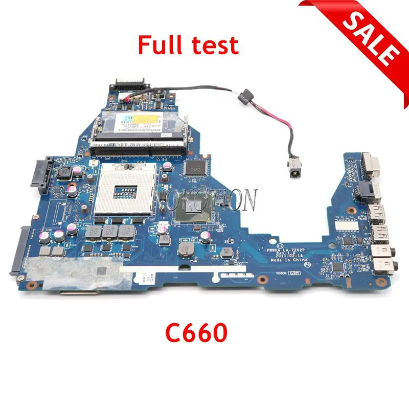 NOKOTION материнская плата для ноутбука Toshiba Satellite C660 K000124370 PWWHA LA-7202P HM65 DDR3 GMA HD3000 основная плата полностью протестирована