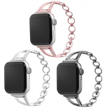 

Vintage Chain Jewelry Band for Apple Watch 44mm 40mm Strap for iWatch Series 5 4 3 2 1 38mm 42mm Bling Replacement Bracelet