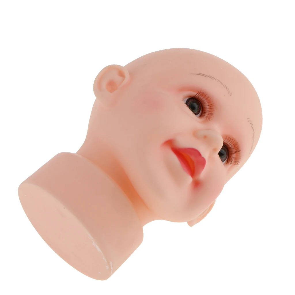 Child Size Baby Boy Mannequin Manikin Head For Hair Wigs Hats Glasses Holder Show Stand Display Free Stand 6.3 inch Tall