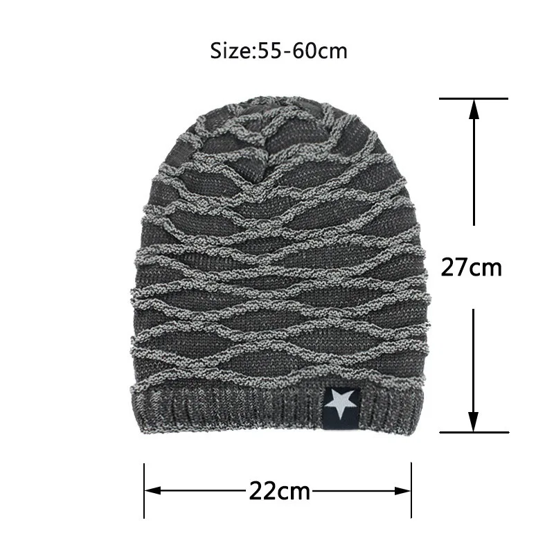 Зимние мужские шапки со звездами; s Beanie; Модный ребристый трикотажный Gorros; дышащая эластичная шляпа в стиле хип-хоп