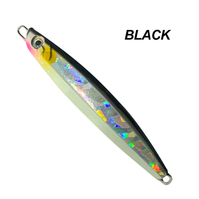 OBSESSION 180g 220g Slow Metal Jigging Lure Glow Fishing Lure Bait Lure Bait Slow Fall Jigs Fishing Jig Saltwater Lure Tackle JIG7-Black