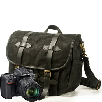 

canvas messenger bag with camera liner retro camera bag men's travel locomotive bag
