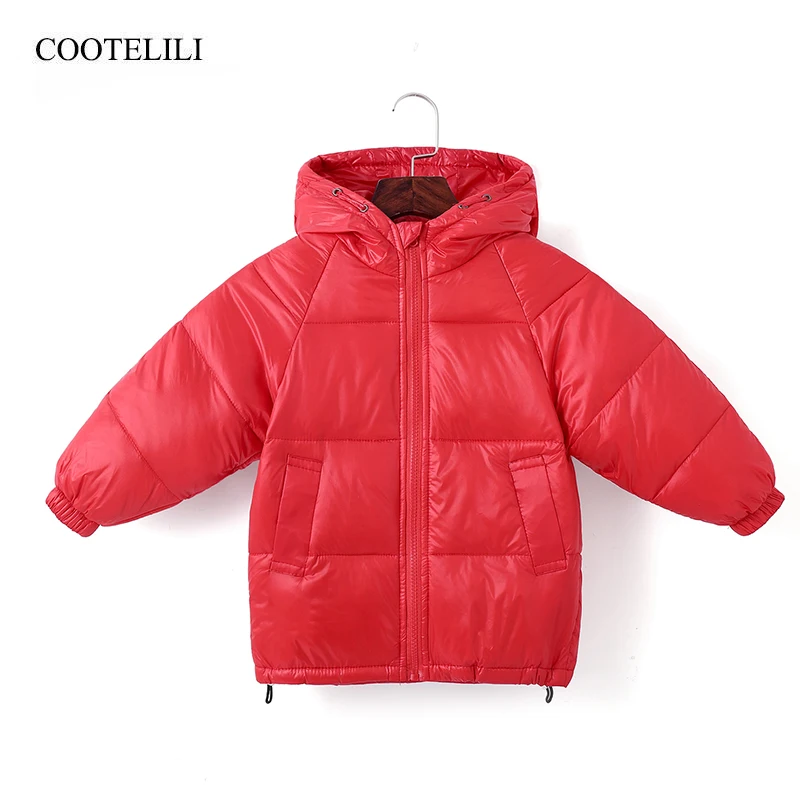 

COOTELILI Winter Down Jacket For Girls Boy Winter Coat Warm Children Outerwear Hood Long Kids Outerwear Duck Down Padded Clothes