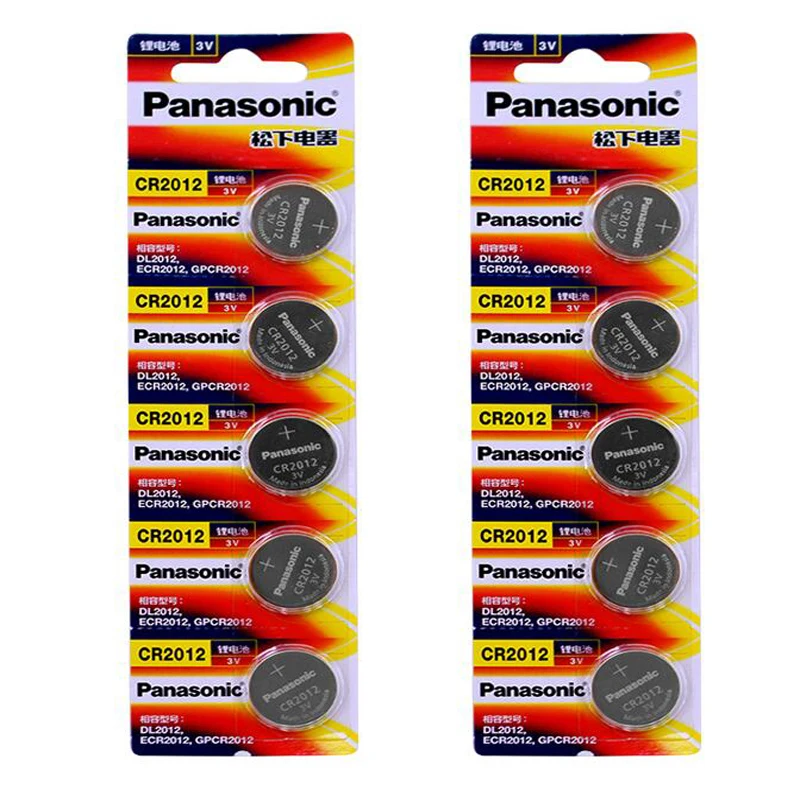 

100pcs/lot Panasonic CR2012 3V Button Coin Battery Cell DL2012 ECR2012 Watch Computer Lithium Batteries CR 2012