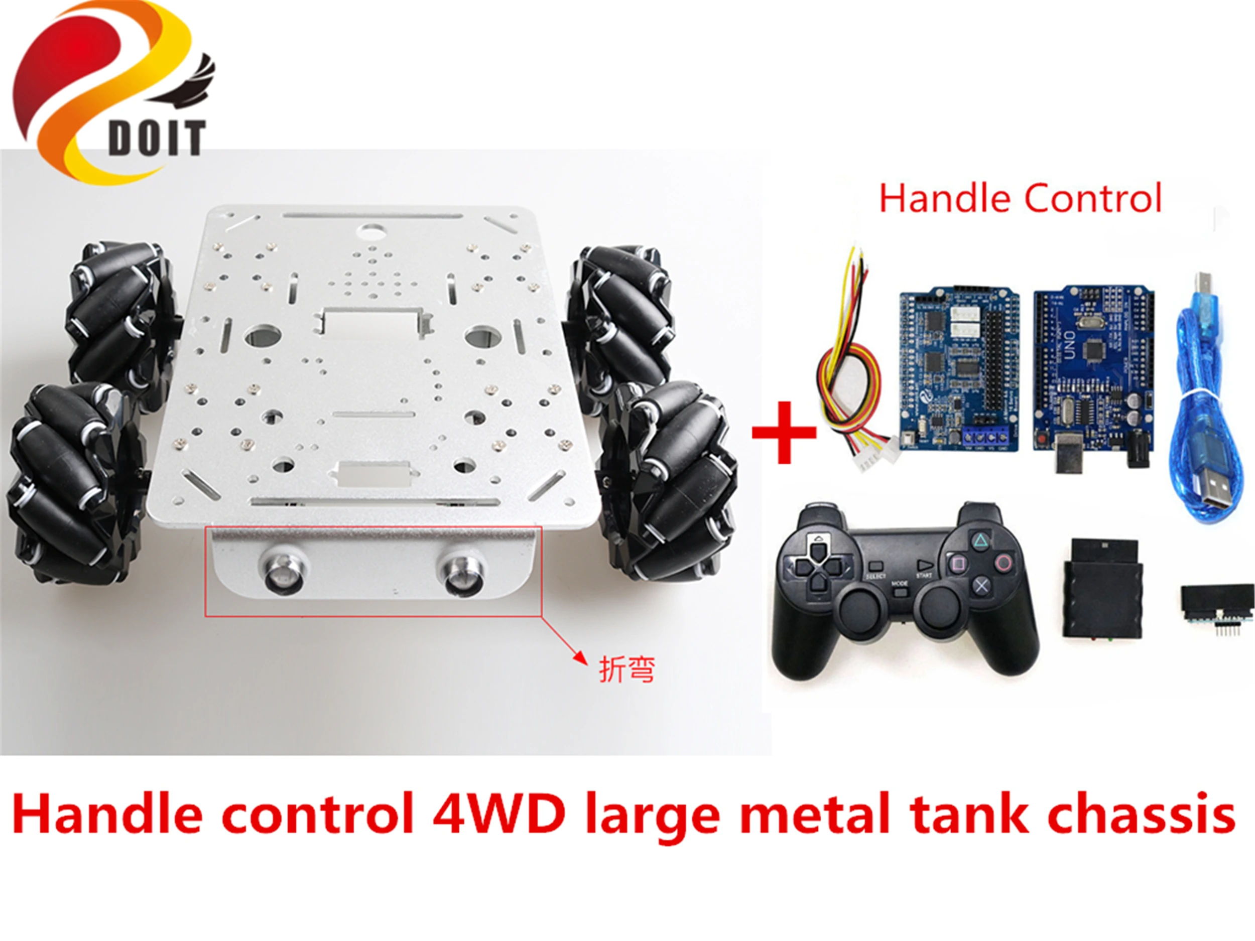 SZDOIT Wifi/Bluetooth/ручка управления 4WD большой металлический RC робот танк Шасси Комплект 80 мм McNamm'S Omni колеса DC мотор DIY для Arduino