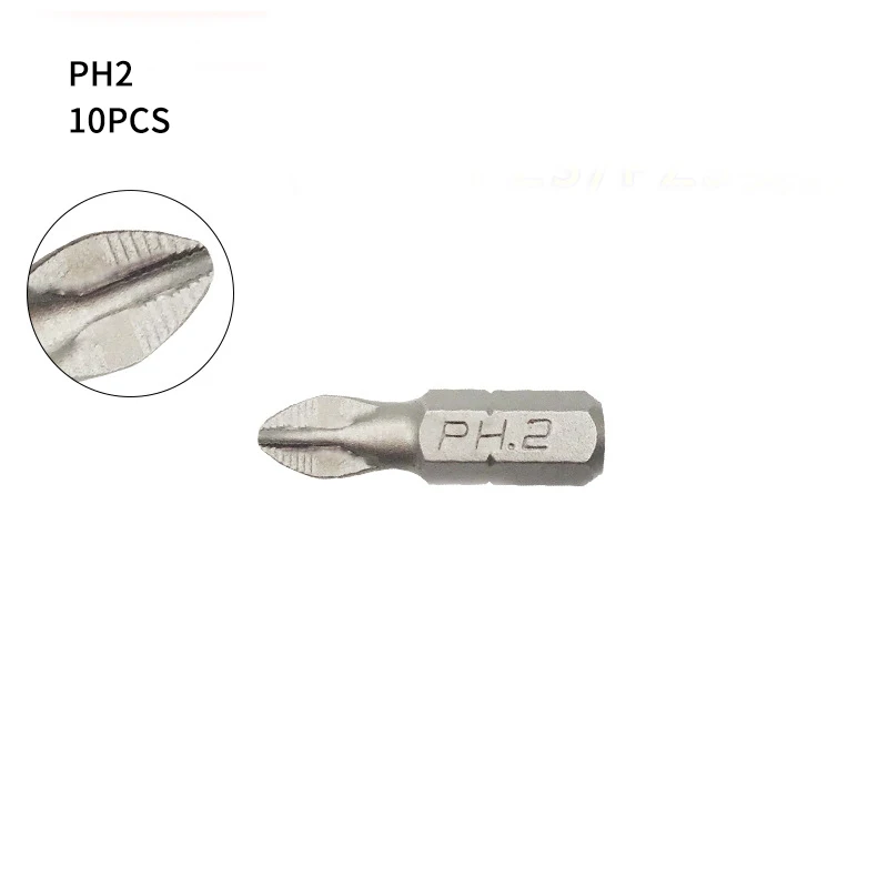Электрический Противоскользящий электроинструмент, ремонтные рабочие аксессуары, дрель-шуруповерт 50 мм, 25 мм, 10 шт., набор магнитных отверток - Цвет: 10Pcs PH2 25mm