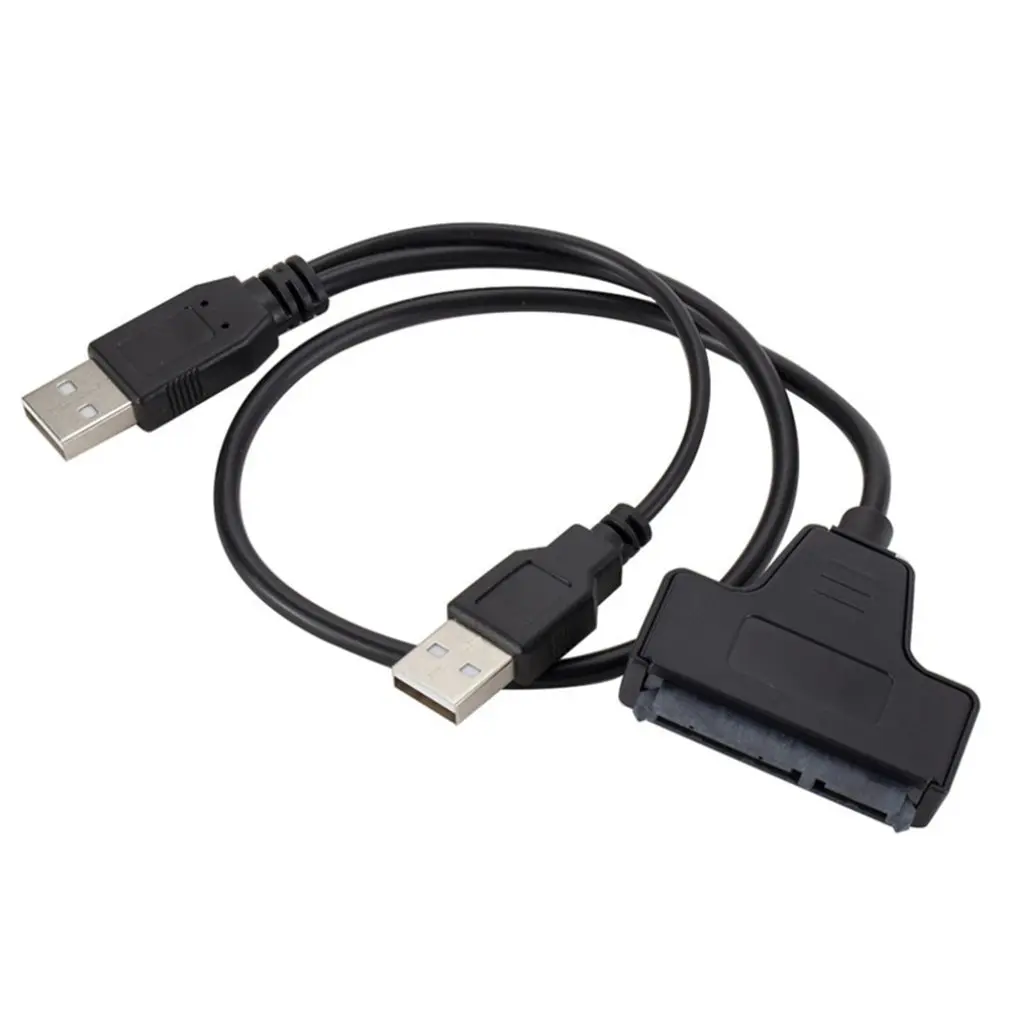 USB 2,0 SATA 7+ 15Pin к USB 2,0 кабель-адаптер для 2,5 HDD жесткий диск для ноутбука удлинитель для ПК/ноутбука черный