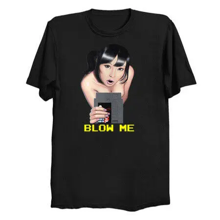 2020 Blow Me blowjow Hentai 16 bit забавная черная футболка для видео игр новая унисекс мягкая