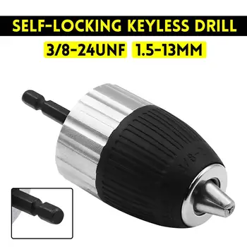

high quality Drill Chuck 1.5-13mm Clamping range 3/8-24UNF Driver Tool Accessories Keyless Adapter Impact Hex Shank