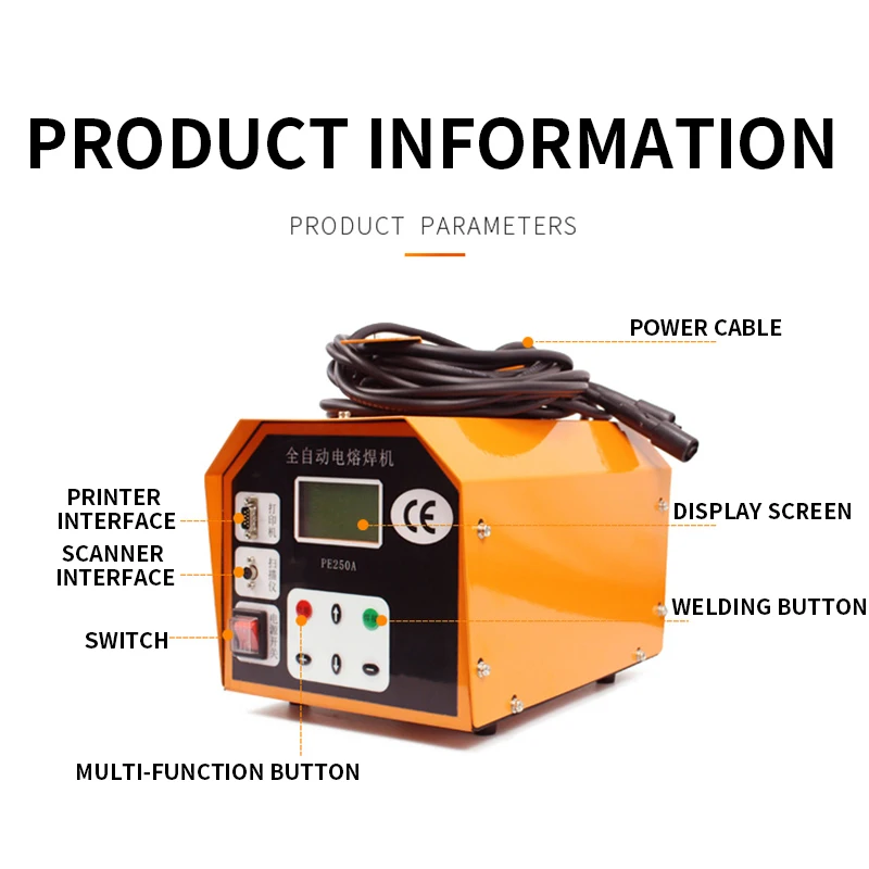 PE Electric Fusion Welding Machine PE250A butt welding machine PE pipe electric fusion welding machine fusion PE pipe welding 4