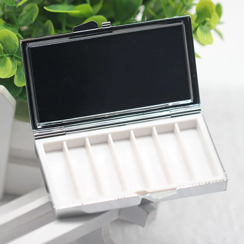 

5pcs Plated Silver 7 Grid Folding Pill Box Case Container For Drug Holder Medicine Tablet Capsule Box Container Storage Travel