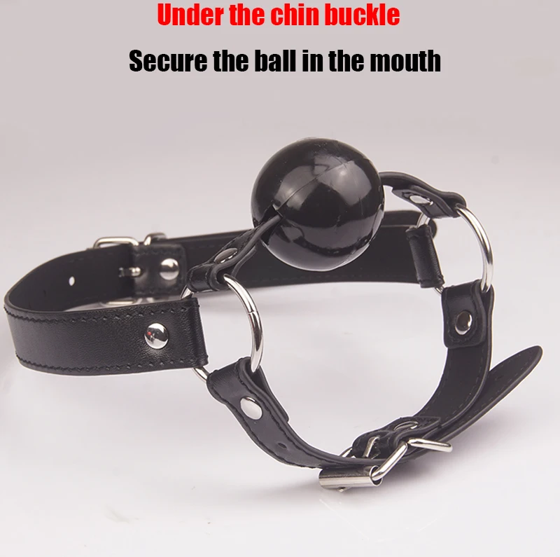 Leather Chin Harness Silicone Rubber Bondage Mouth Ball Gag BDSM Restraints Sex Toys For Couples Adult Games
