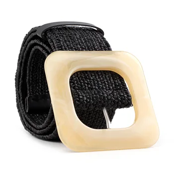 

Boho Waist Belt 2020 Fashion Braided Belt Women Round Wooden Smooth Buckle Girdle Decorative Simple Wild Waistband