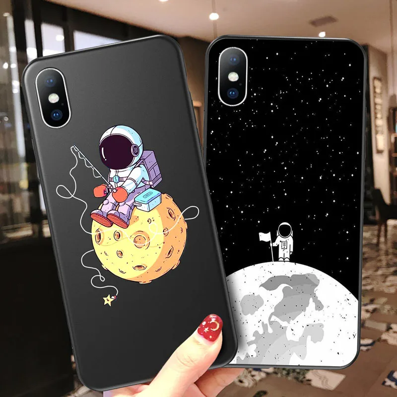 

Lovebay Space Moon Phone Cases For iPhone 11 Pro Max X XR Xs Max 6 6s 7 8 Plus 5 5s SE Planet Star Soft TPU Silicone Back Cover