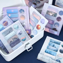 Journamm 90 pçs ins lua almofadas céu notas pegajosas escritório kawaii notas diário notas criativas deco papelaria scrapbooking cartões