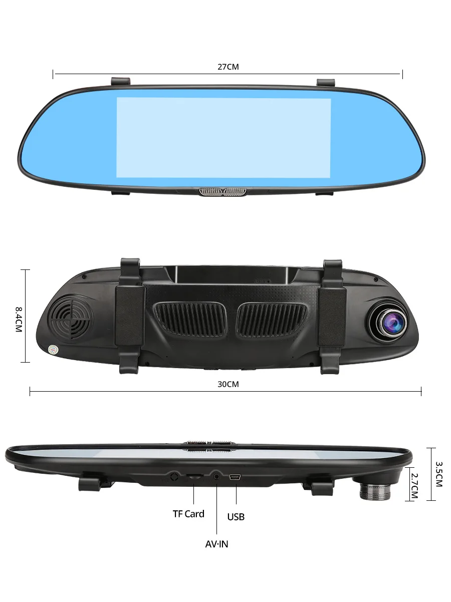 E-ACE A01 Автомобильный видеорегистратор Full HD 1080P 7 дюймов ips сенсорный видеорегистратор камера с двумя объективами с камерой заднего вида Авто регистратор видеорегистратор
