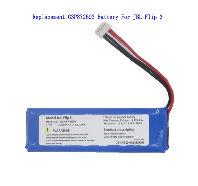 Batteria Per JBL Flip 4 - 3.7V 3000mAh - Ricambio Originale GSP872693 01 - BLESYS