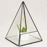 Pyramid Geometric Glass Terrarium Succulent Plants Container Planter Bonsai Flower PotGardening Decoration 2