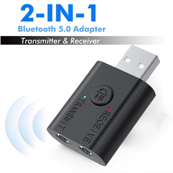 

JINSERTA 2 in 1 USB Bluetooth 5.0 Audio Receiver & Transmitter 3.5mm AUX Adapter for TV PC Car Bluetooth Headphone Speaker