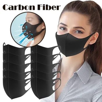 

Black Fiber Face Mask Outdoor Anti-haze Face Fabric Facial Mask Unisex Mouth Shield Protective Cotton Bandanas Kids Mask#YL5