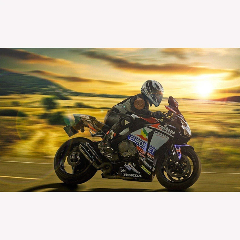 5D DIY Diamond Painting Full square Sunset motorcycle Embroidery Cross Mosaic Decoration WG1688 | Дом и сад