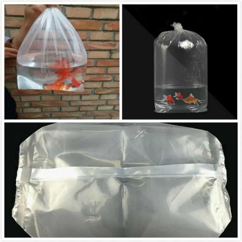 Bolsas de respiración para acuario, 10 piezas, 10cm x 30cm/12cm x 35cm/14cm x 40cm, bolsas de ventilación para transporte de peces de larga duración, camarones, Etc.
