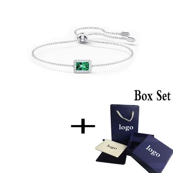 

2020 Fashion SWA New ANGELIC RECTANGULAR Sliding Clasp Bracelet Elegant Rectangle Decoration Women Romantic Jewelry Gift
