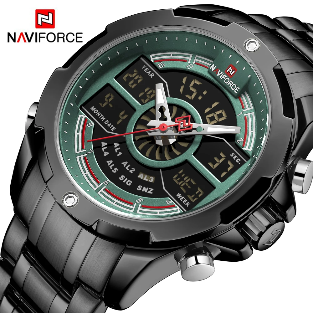 

NAVIFORCE Men Watch Top Brand Luxury Chronograph Quartz Male Full Steel Military Clock Men's Wrist Watch Man Relogio Masculino