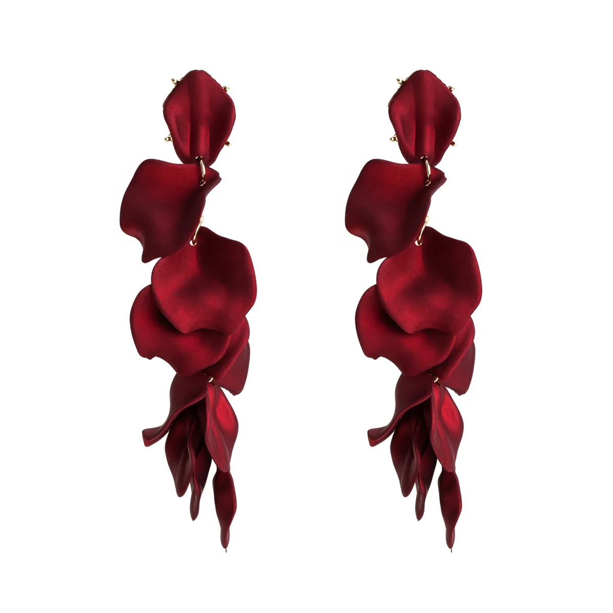 

Gui Music Alloy Paint Spraying Multilayer Tassel Earring Petal Earrings Europe And America Autumn And Winter Earrings Cross Bord