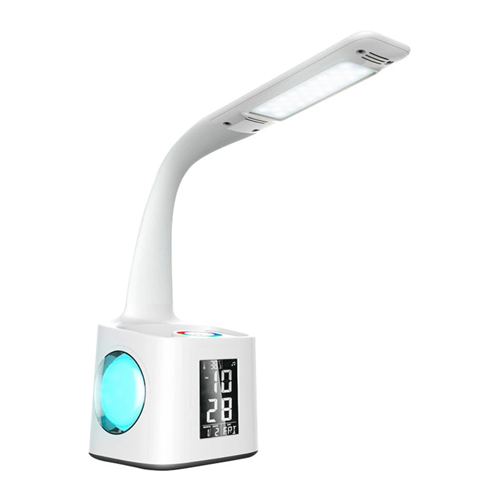 

Touch Control Desk Lamp Office Clock Colorful Digital Calendar USB Charging Study Table Light Dimmable Led With Pen Holder