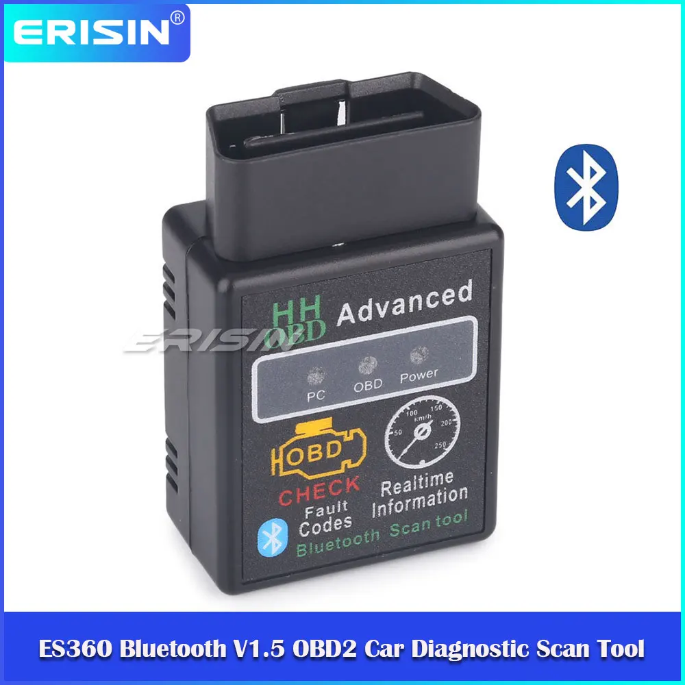 Диагностический модуль Erisin ES360 Torque ELM327 V1.5 OBD2, Bluetooth, для Android телефонов и радио - изображение