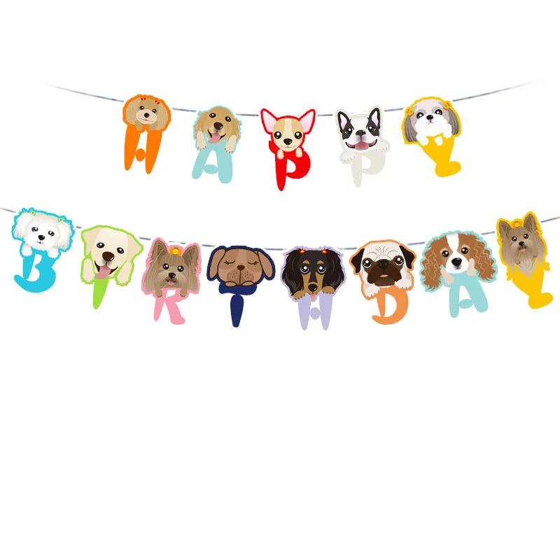 Birthday Banner, Party Decorations Cartoon Animal Banner Bunting for Children Birthday Party