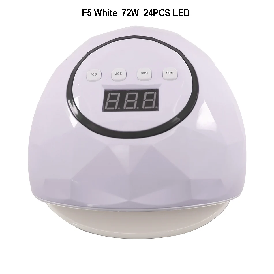 white 72W F5 SAMVI 72 Вт 86 Вт УФ-лампа для сушки ногтей профессиональный УФ-светодиодный Гель-лак для ногтей быстрая отверждение Гель-лак ледяная лампа для маникюра - Цвет: white 72W F5