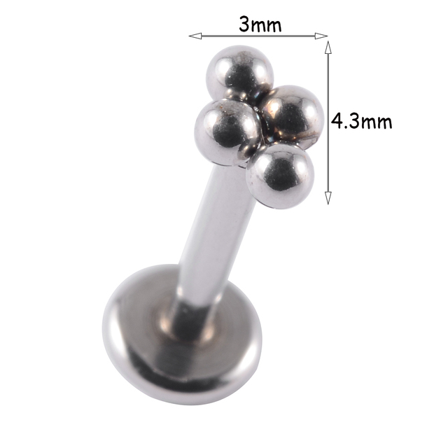Stainless Steel Heart Ball Moon Labret Stud Lip Ring Earring Ear Studs Ear Cartilage Tragus Helix Lobe Piercing Body Jewelry